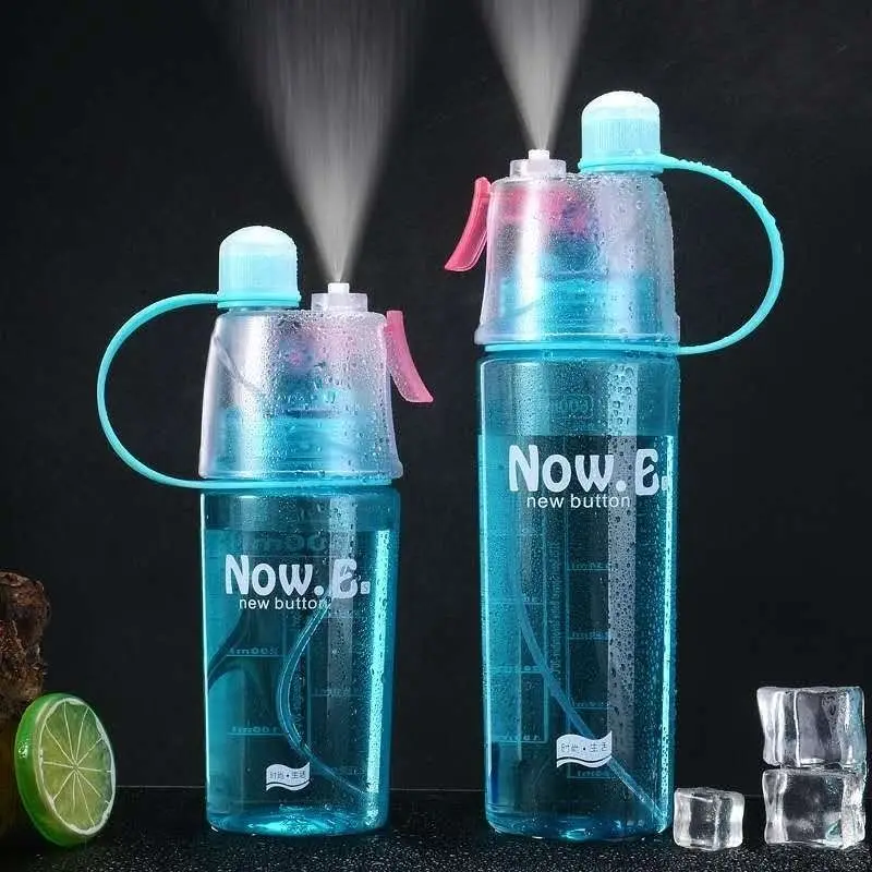 

New 400/600Ml 4 Color Solid Plastic Spray Cool Summer Sport Water Bottle Portable Climbing Outdoor Bike Shaker My Water Bottles
