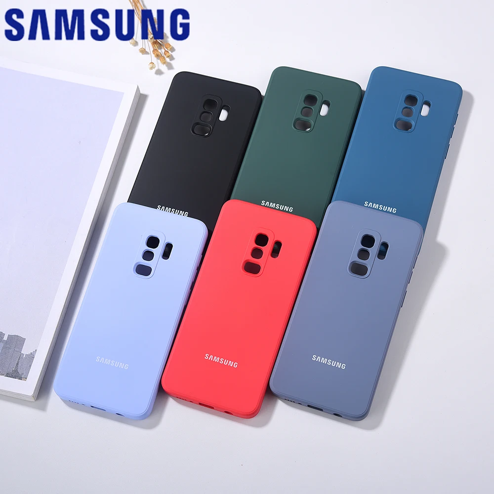Оригинальный чехол для Samsung Galaxy S9 Plus + мягкий силиконовый шелковистый на ощупь