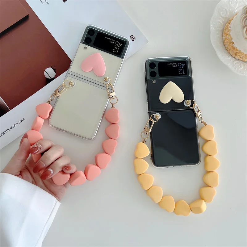 

Cute Love Heart Case For Samsung Galaxy Z Flip 3 Cover PC Hard Phone Protective Case For Samsung Galaxy Z Flip 3 Phone Shell