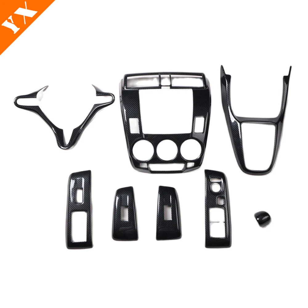 

Аксессуары LHD/RHD для Honda City 2008-2013, АБС-карбоновая внутренняя отделка, подлокотник для двери автомобиля, стеклоподъемник, панель переключателя