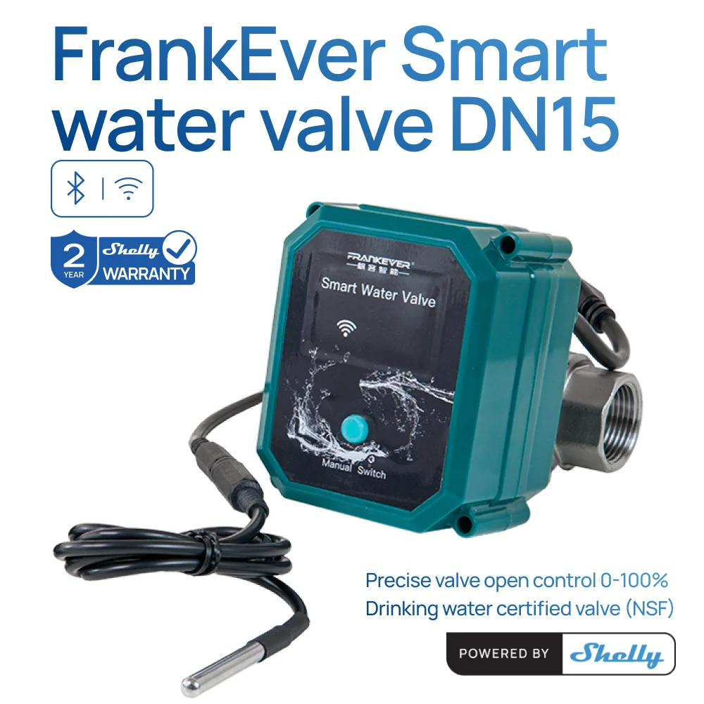 Фото FrankEver Smart Water Valve Powered by Shelly Умный водяной клапан FrankEver на базе Shelly Home для автоматического управления системой водоснабжения и ирригации бассейнов, разработанный с использованием Ambie №1