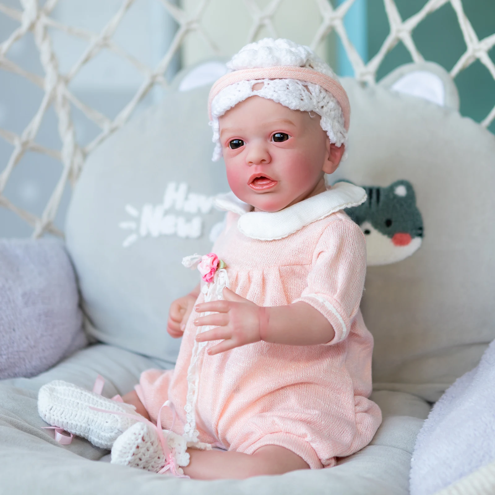 

20inch Aready Painted Finished Doll Aleyna as Picture 3D SkinVisible Veins High Quality Collectible Reborn Baby Art Doll