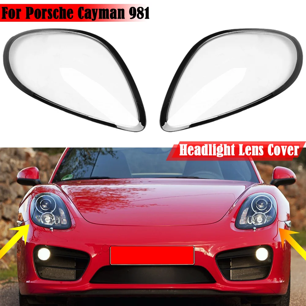 

Front Lampshade Lamp Shell Headlamp Cover Headlight Shade Lens Plexiglass For Porsche Cayman 981 2013-2016 Car Accessories