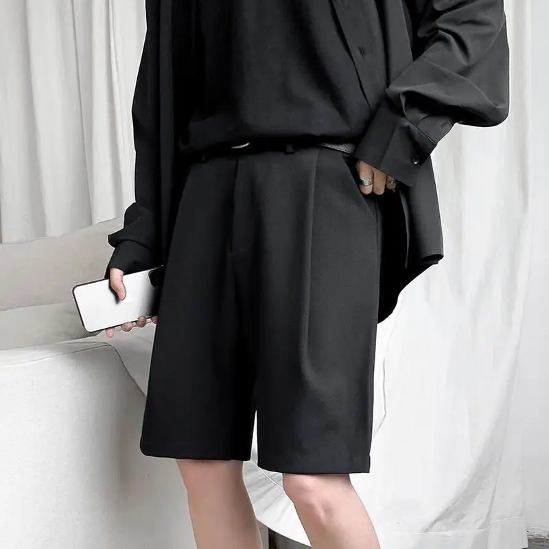 Spring Summer Men Clothing Suits Pants Korea Streetwear Casual Women Straight Half Pants For Teenager Loose Shorts For Men