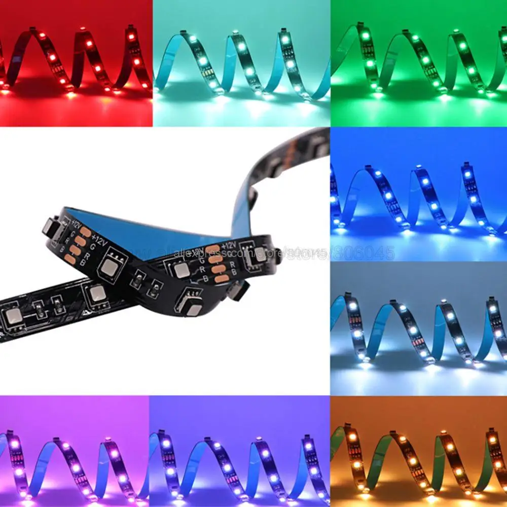 Гибкая светодиодная лента 5 м 12 В 24 постоянного тока 3535 RGB меняющая цвет гибкая