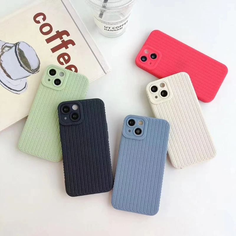 

Knitted Sweater Material Weaving Grain Soft shell Case For iphone14 13 12 11 Pro Max X XS XR SE 7 8 Plus Fashion New Products