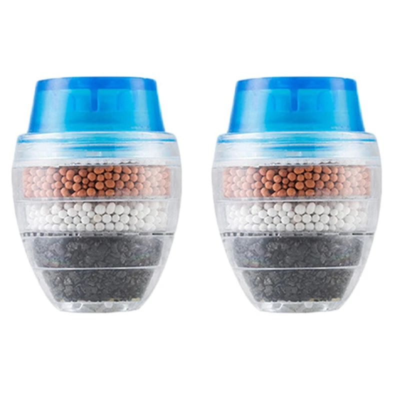

4Pcs Kitchen Home Carbon Faucet Mini Tap Water Clean Filter Purifier Filtration Cartridge Carbon Water Filter Blue