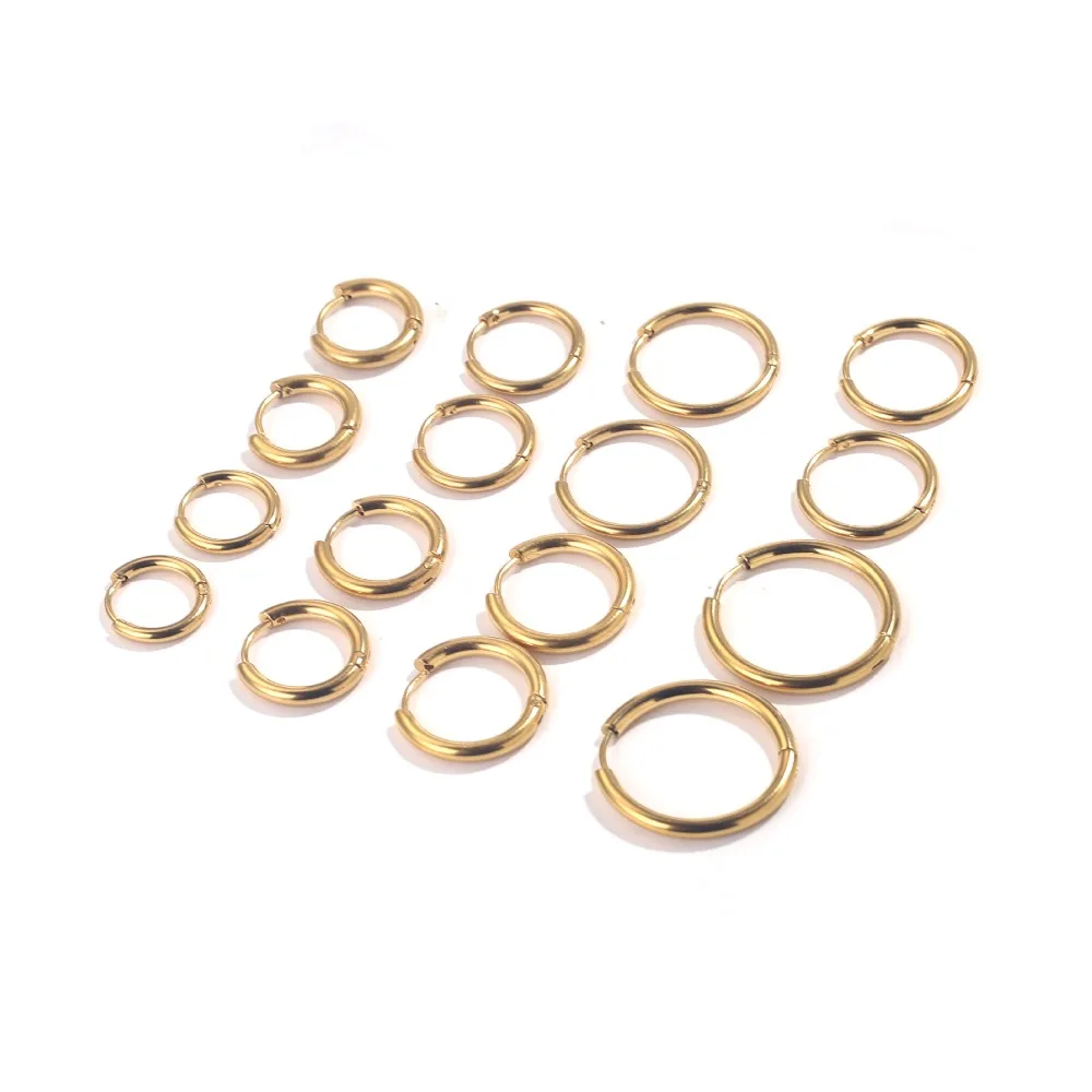 Фото 8-20 мм несколько размеров, золотой цвет, серьги-кольца из нержавеющей стали, основа для изготовления ювелирных изделий, серьги, материалы для самостоятельного изготовления, аксессуары №5