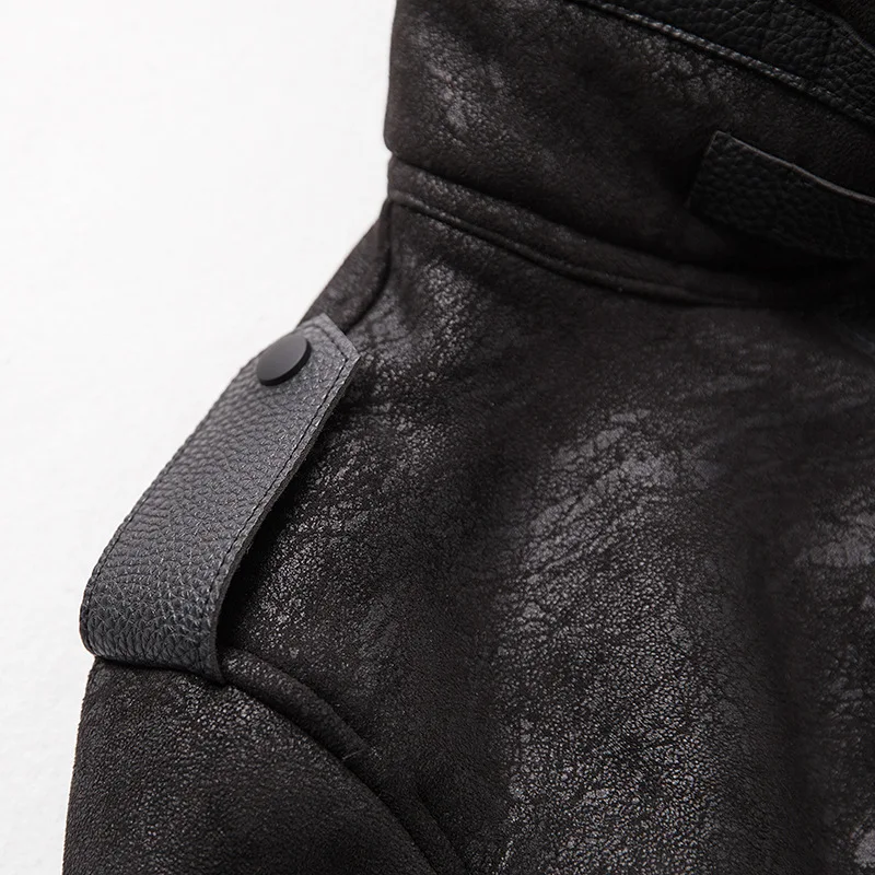 men's casual suede fur integrated motorcycle leather jacket large size  leather jacketmen  leather jacket