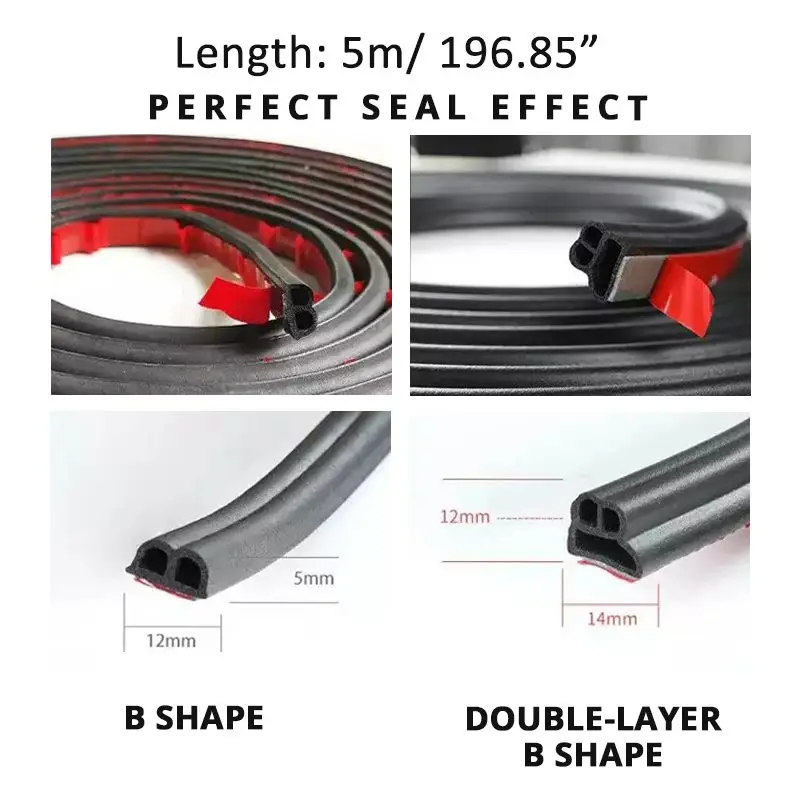 

Звукоизоляционная уплотнительная лента для автомобиля, уплотнительная лента для двери автомобиля, 5 м, Уплотнители для капота, Уплотнители для багажника, уплотнительные ленты для кромки, подходит для автомобилей, внедорожников