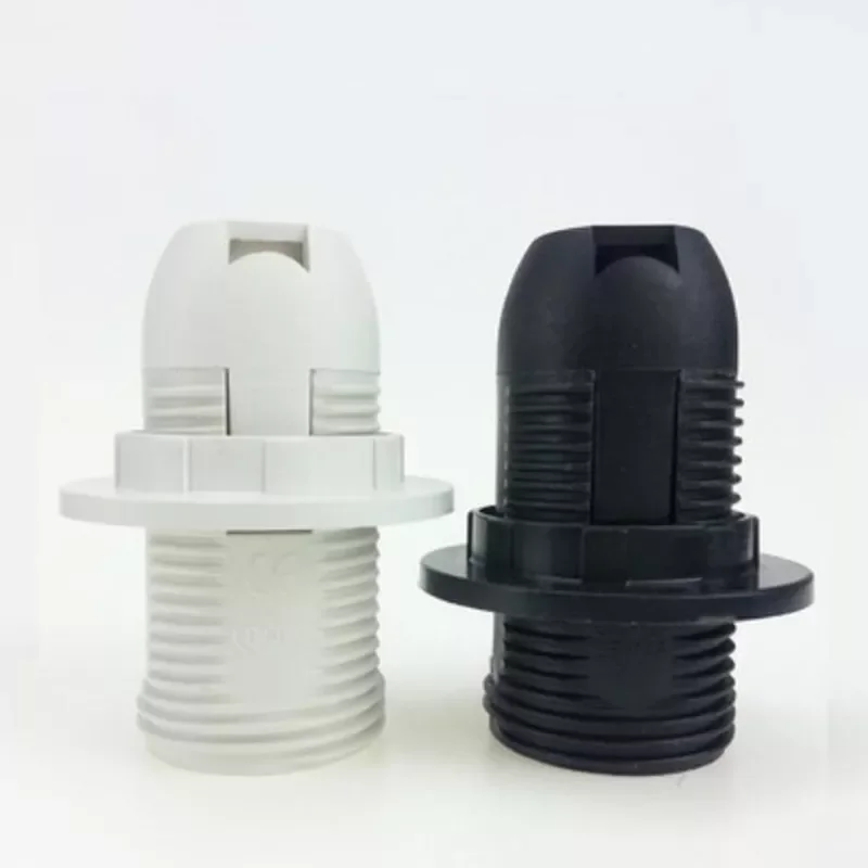 

E14 Light Bulb Lamp Holder Base Socket Lampshade Collar Splitter Screw Converter Black White for home led lighting