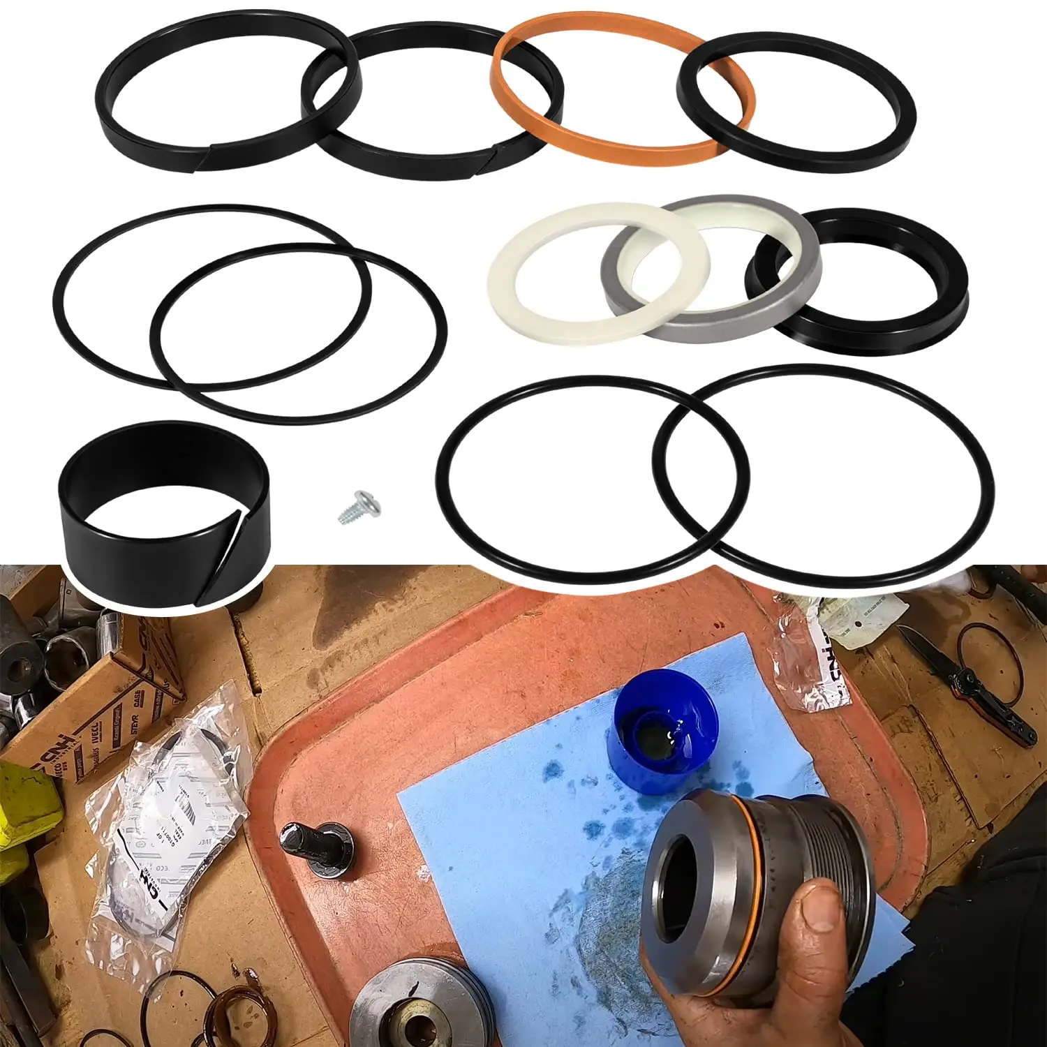 

Cuhang Qian Hydraulic Cylinder Seal Kit 1543262C1 G105549 G109460 Lift Stabilizer Bucket Tilt Angle,350 450 480C 580