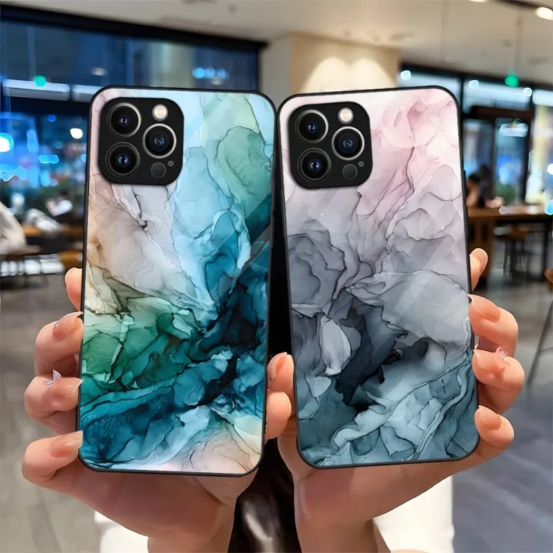 

Vintage Marble Phone Case For IPhone 14 12 13 11 Pro XS Max Plus Mini X XR 8 7 6s SE2020 Tempered Glass Coque