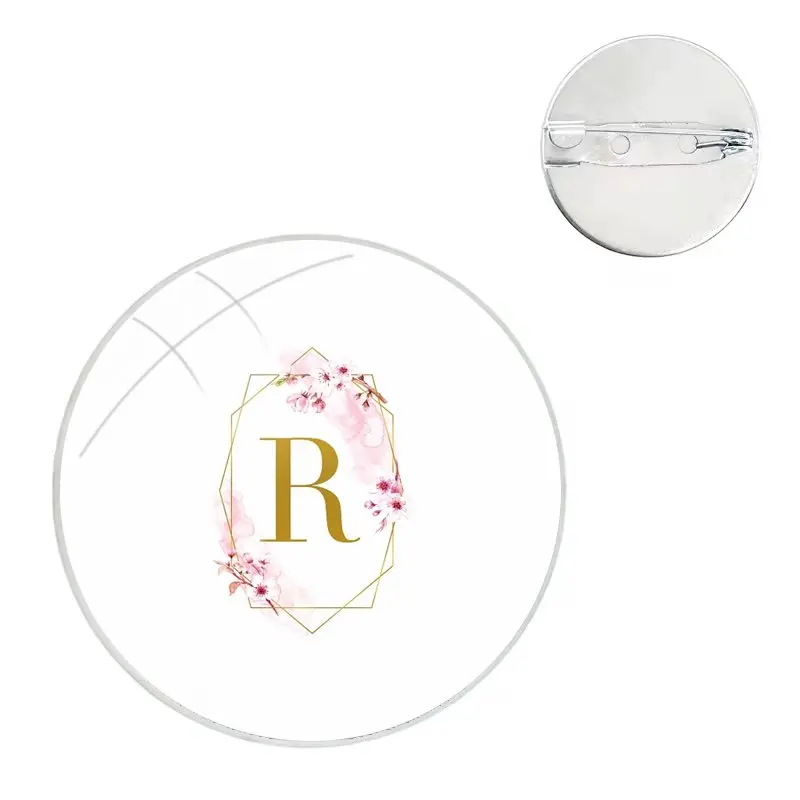 Броши из нержавеющей стали золотые буквы ABC