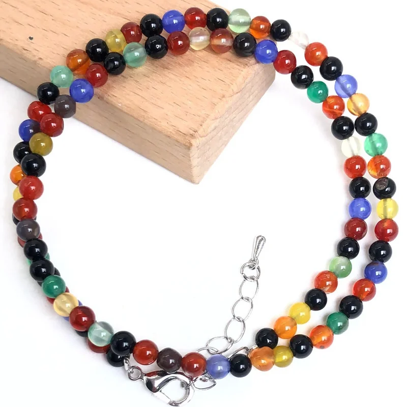 Ожерелье женское с натуральным агатом ювелирное изделие ручной работы в