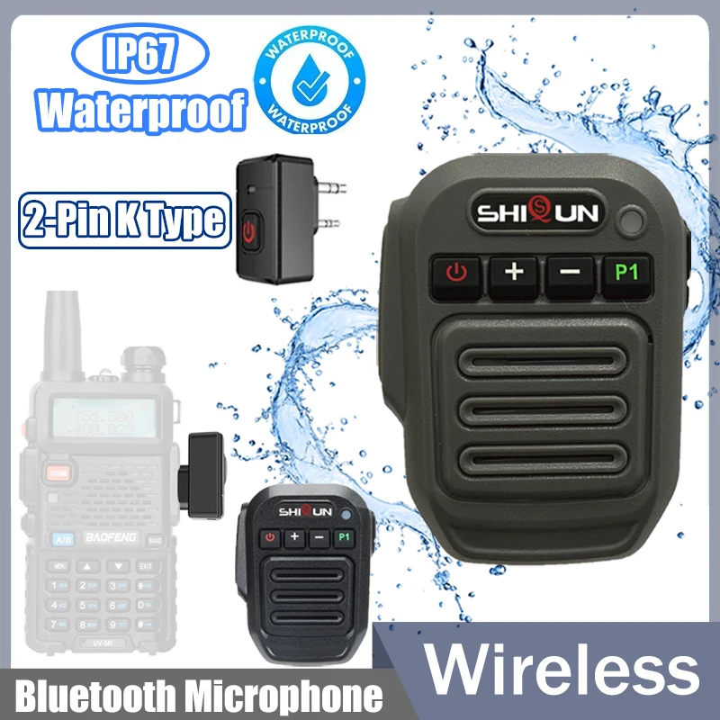 Портативный беспроводной Bluetooth-микрофон для Baofeng от UV-22 Pro Max UV-22L UV-G26 с зарядкой Type-C