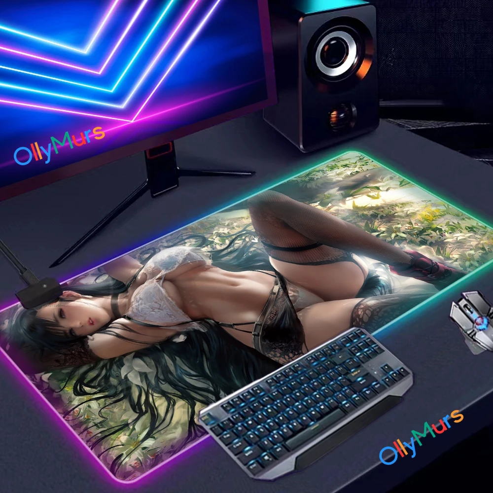 

Коврик для мыши со светодиодной подсветкой и изображением сексуальной девушки