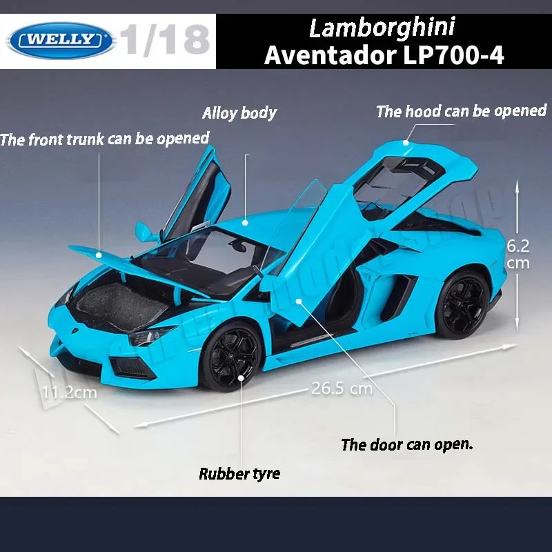 Оригинальная модель автомобиля WELLY 1:18 Lamborghini из литого сплава коллекционные