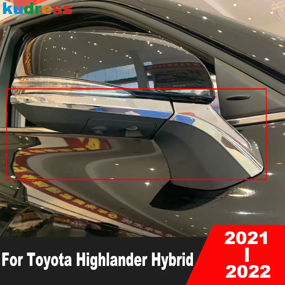 

Для Toyota Highlander Hybrid 2021 2022 ABS Хромированная полоса для боковой двери Зеркала заднего вида обшивка наклейки автостайлинг 4 шт./компл.