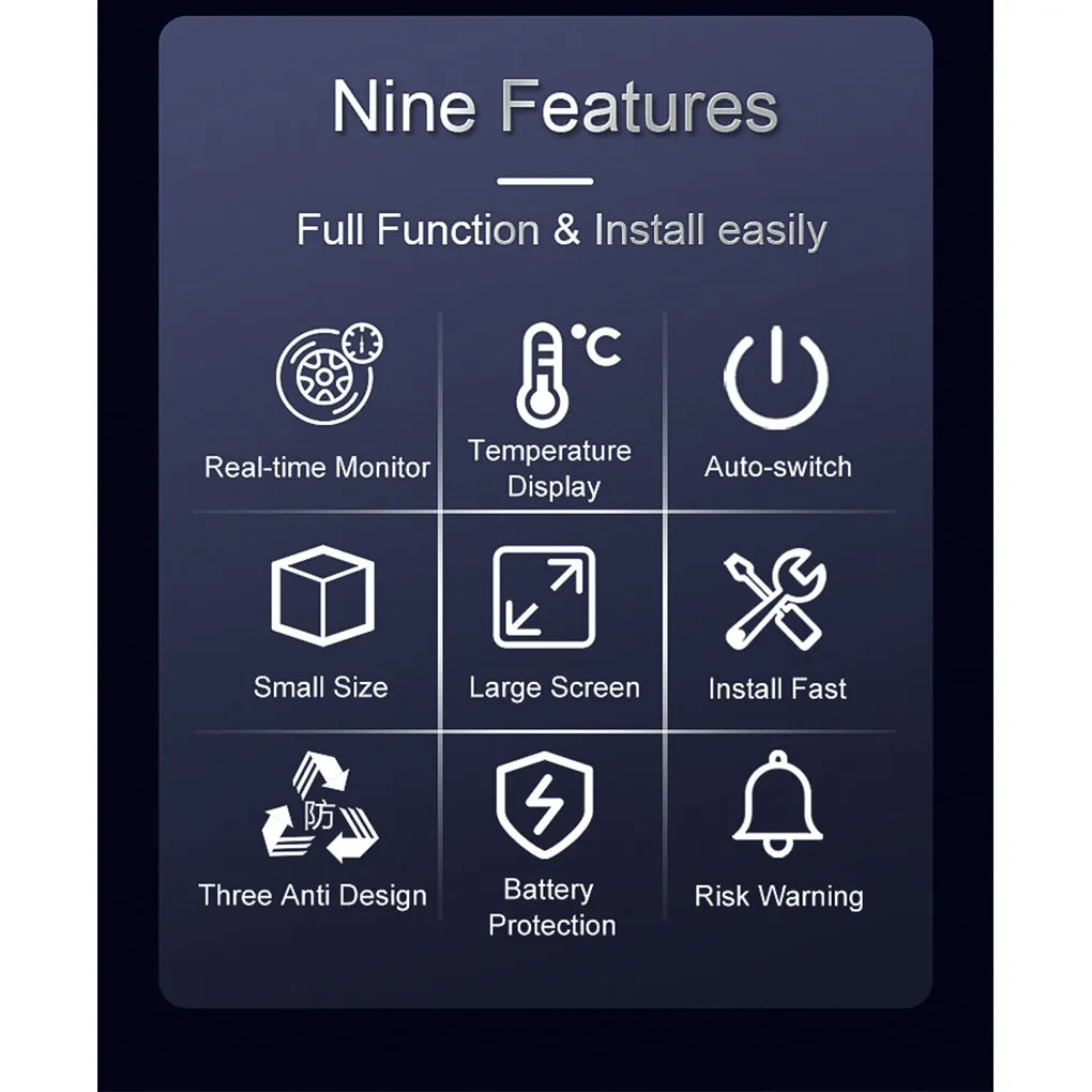 

Digital Display Car Tire Pressure Temperature Wireless Detector Front and Rear Waterproof Tyre Alarms Sensors Automobile