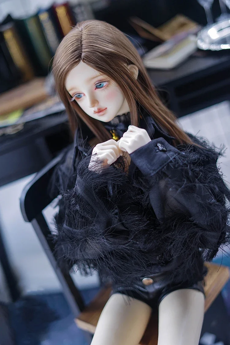Рубашка для куклы BJD/SD 1/4 1/3 черная/белая