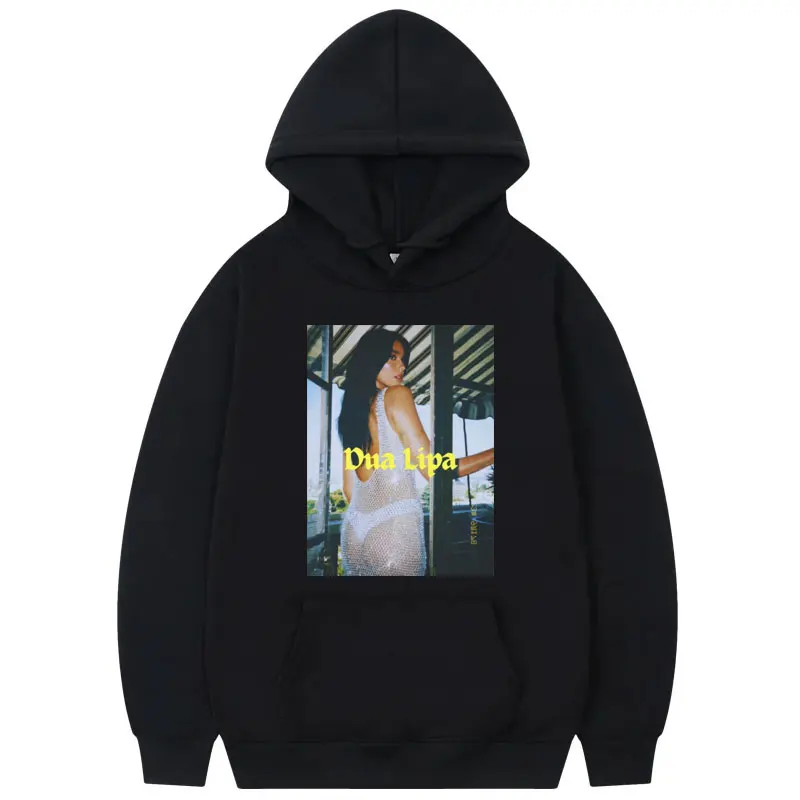 Singer Dua Lipa Aesthetics Print Hoodie Men Women Fashion Vintage Hooded Sweatshirts Autumn Winter High Quality Fleece Pullovers