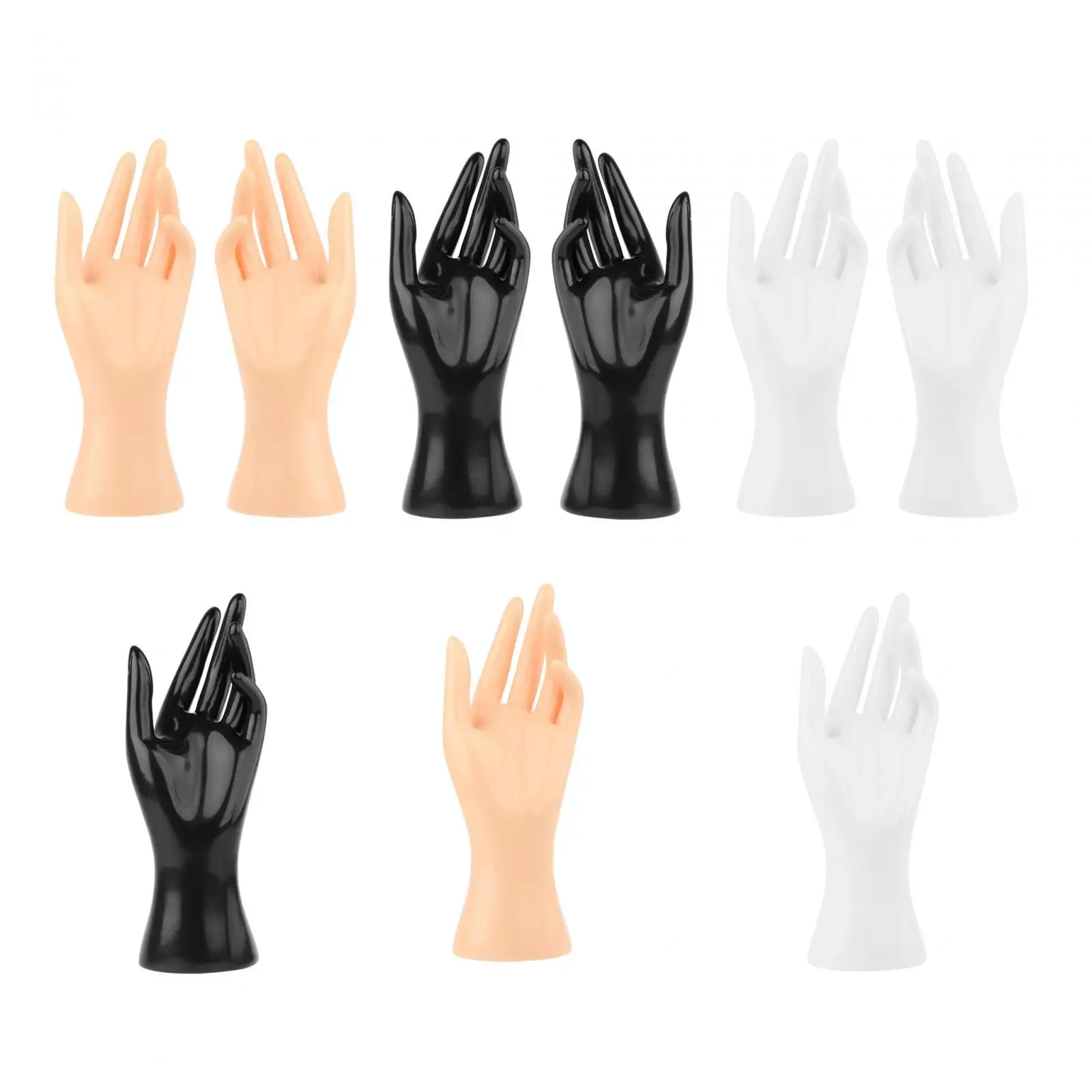 

2Pieces Mannequin Hand Jewelry Display Holder Ring Holder Decorative for Hand Chain Bracelet Finger Ring Glove Photograph Props