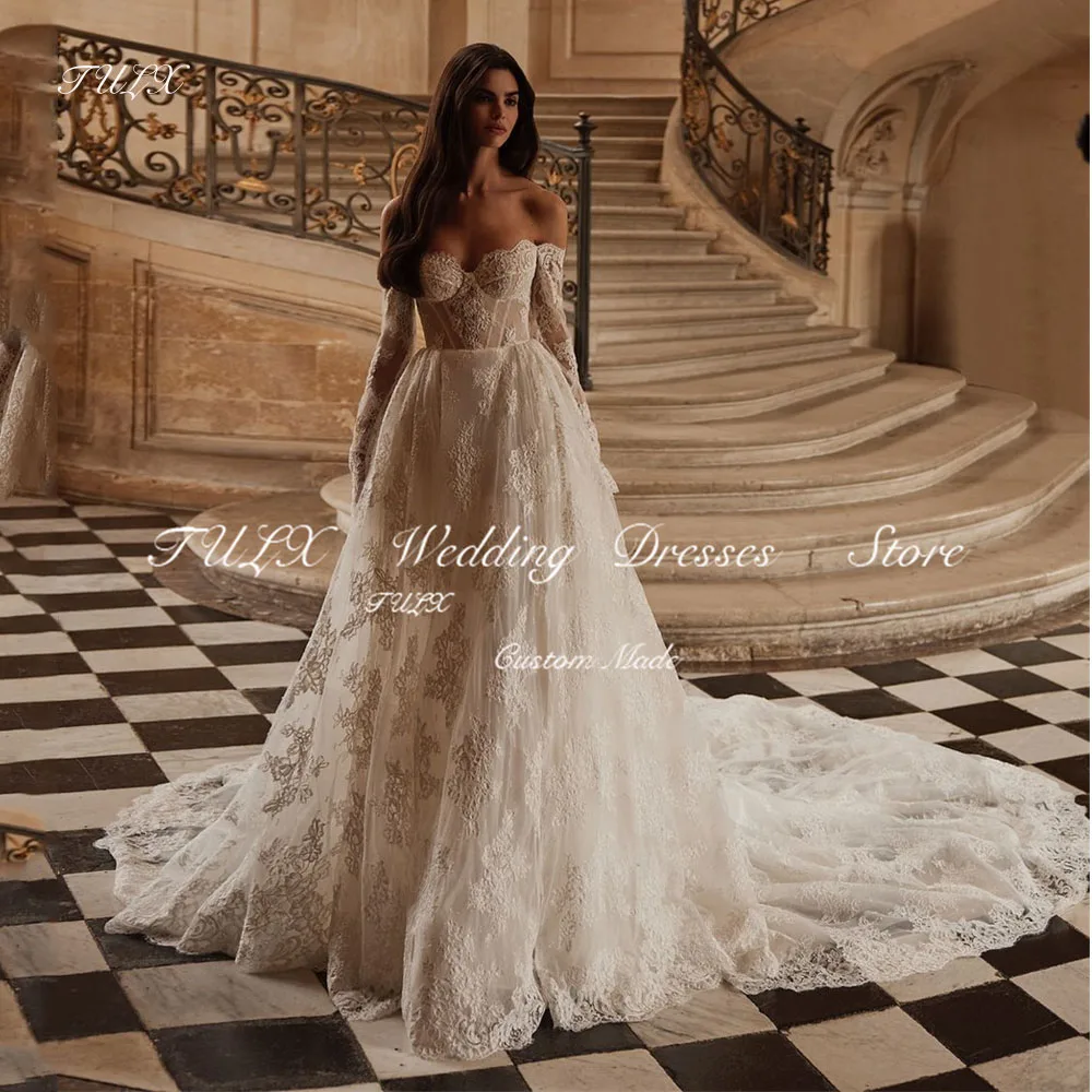 TULX Роскошное свадебное платье с кружевным корсетом и милым свадебным платьем