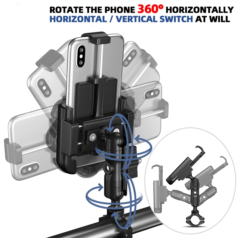 

GUB Aluminum 360 Rotatable Bike Mobile Phone Holder Non-slip MTB Phone Mount Stand Adjustable Motorcycle Cycling Handlebar Stand