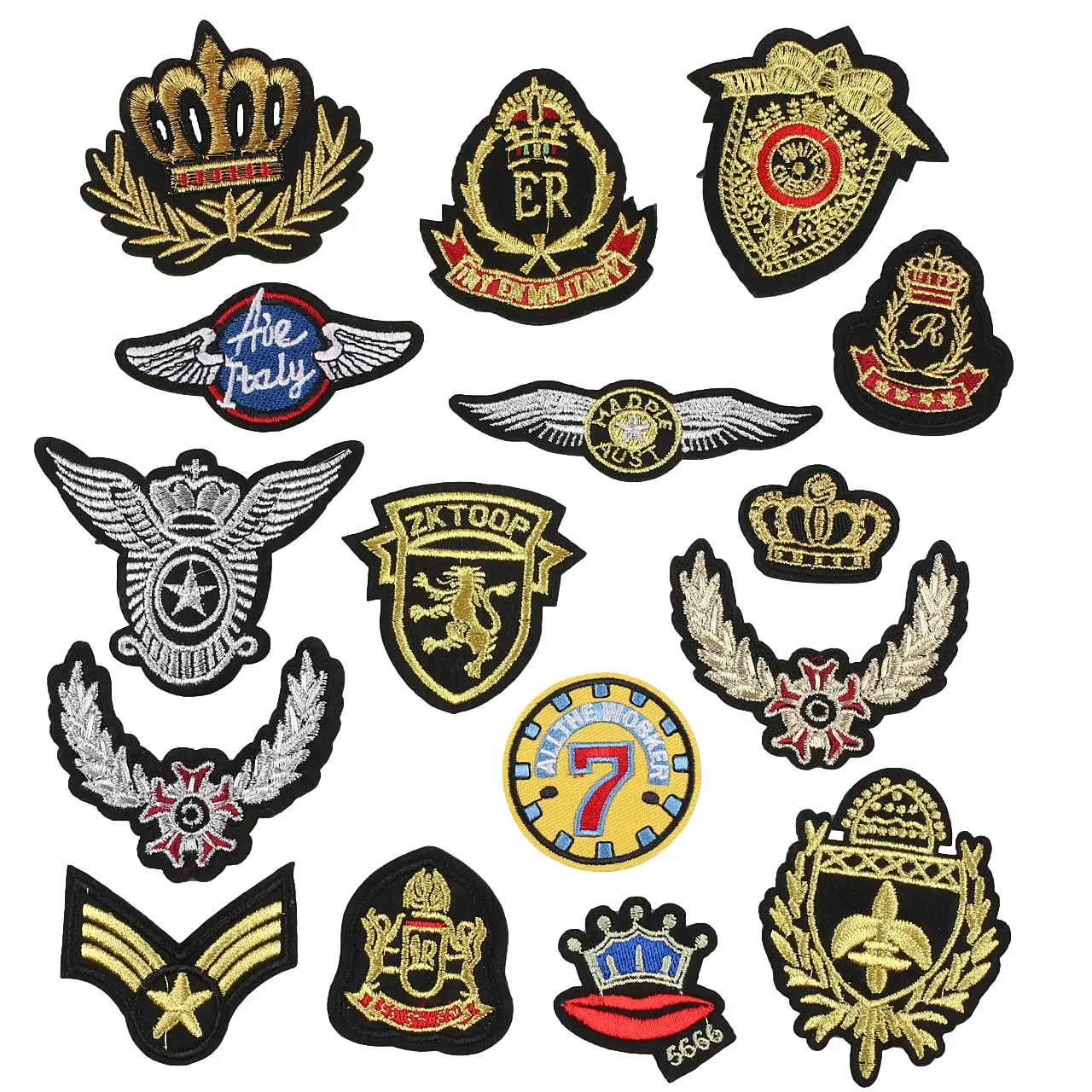 

Школьная форма, значки, вышивка, термоклейкие патчи, оптовая продажа, Золотая вышитая этикетка «сделай сам», детская одежда, наклейки, украш...