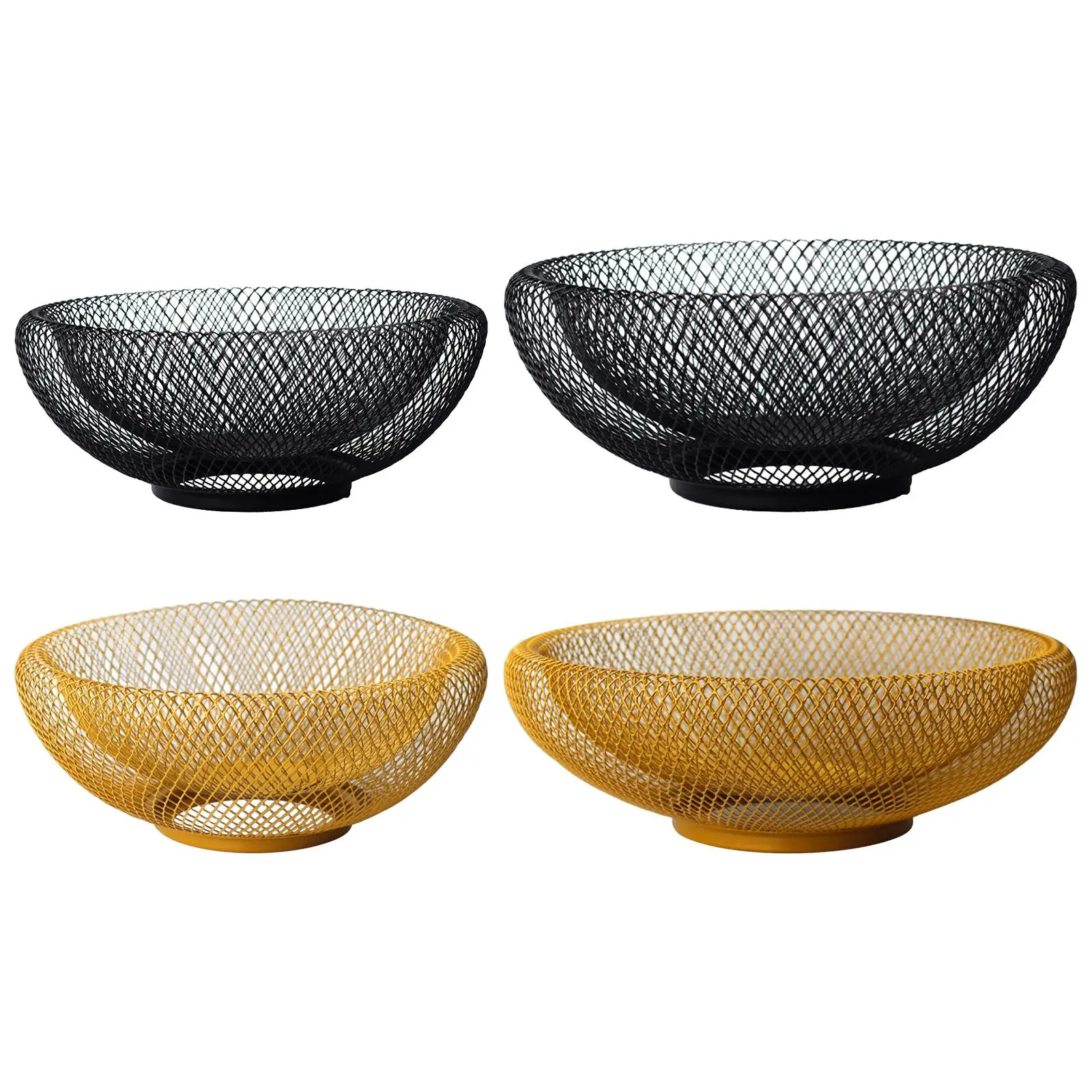 

Nordic Metal Wire Fruit Basket Serving Tray Snack Storage Bowl Kitchen