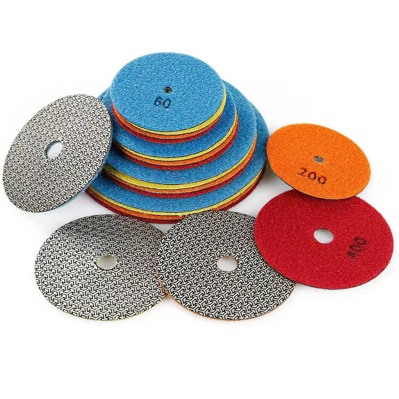 4Pcs Electroplated Diamond Grinding Disc Marble Tile Rock Plate Glass Edge Stone Grinding Chamfer Abrasive Polishing Pad