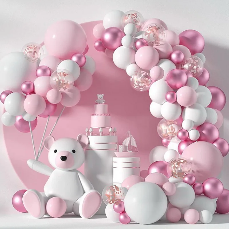

104Pcs Macaron Pink Balloon Garland Arch Welcome Valentines Day Birthday Party Wedding Decoration Anniversaire Latex Baloons