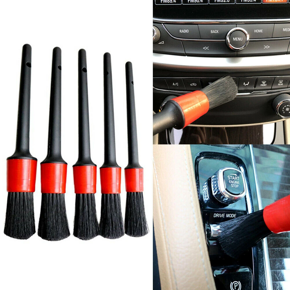 

5 Stks/set Multifunctionele Detail Borstel Wielen Trim Auto Motorfiets Plastic Ronde Spleten Tool Opknoping Gat Wasstraat