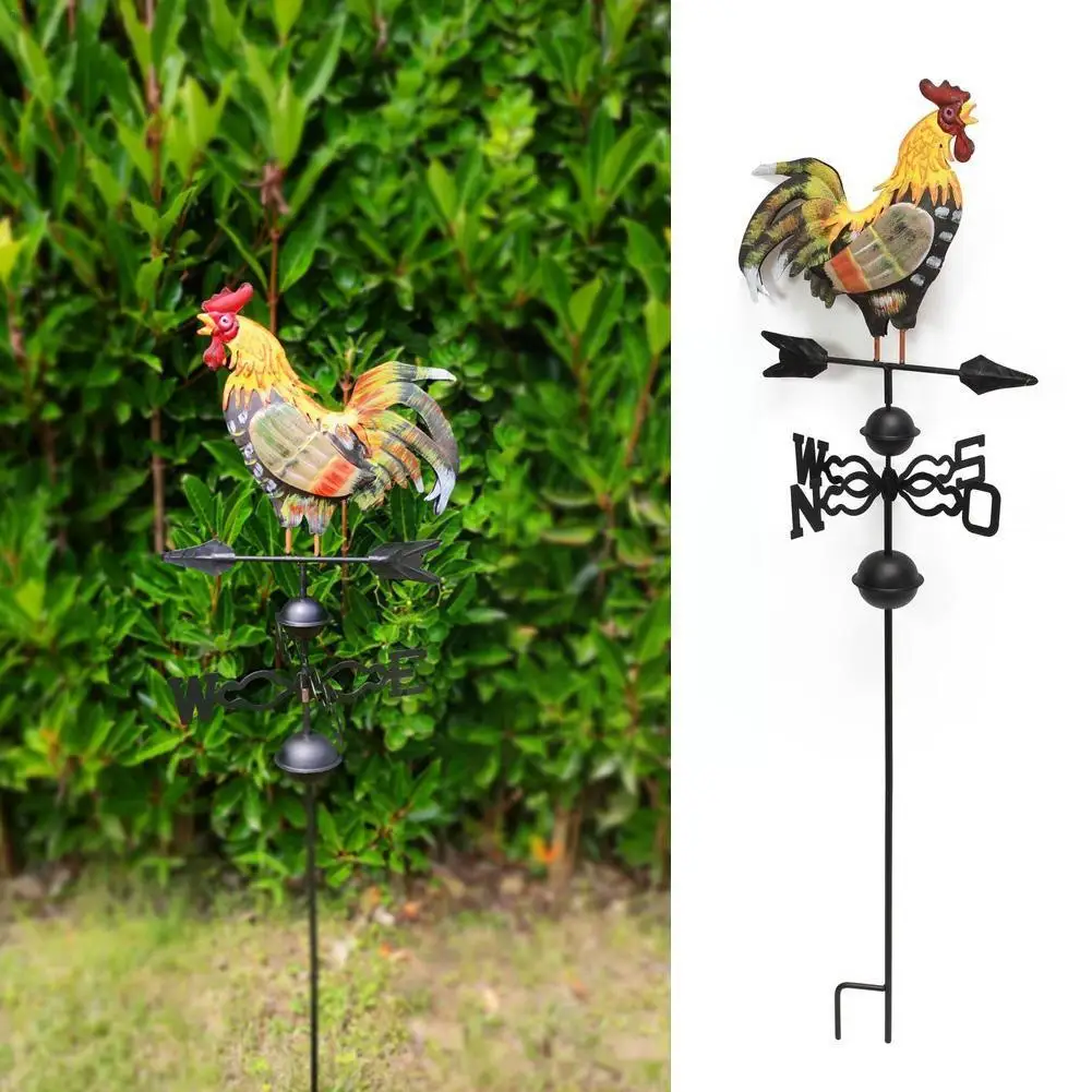 

Retro Garden Colorful Cock Wind Direction Indicator Design Decor Rooster Decor Iron Metal Craft Weather Bracket Vane Outdoo P0Z3