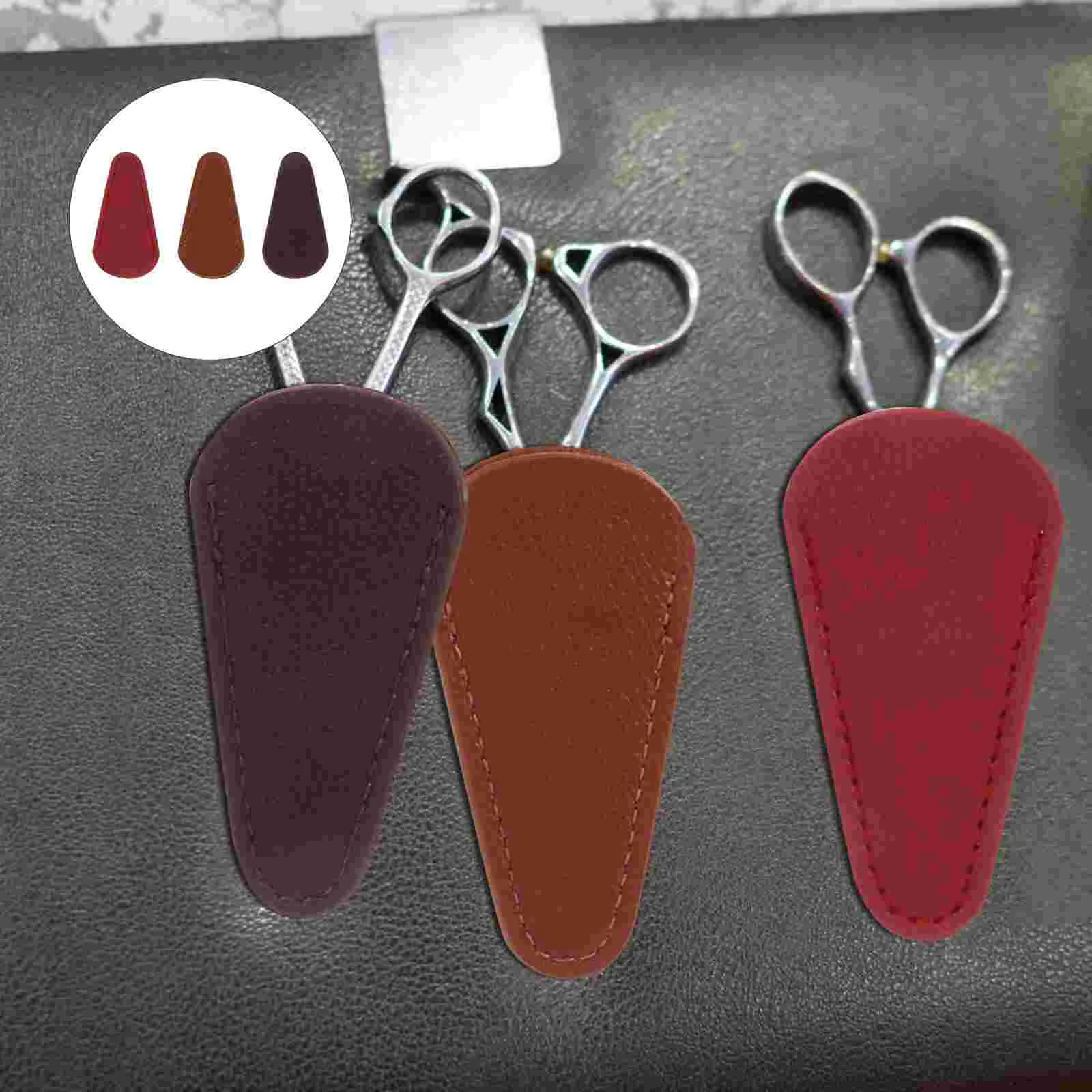 

6PCS Scissor Cover Straight Head Elbow PU Leather Cover (Mixed Color)
