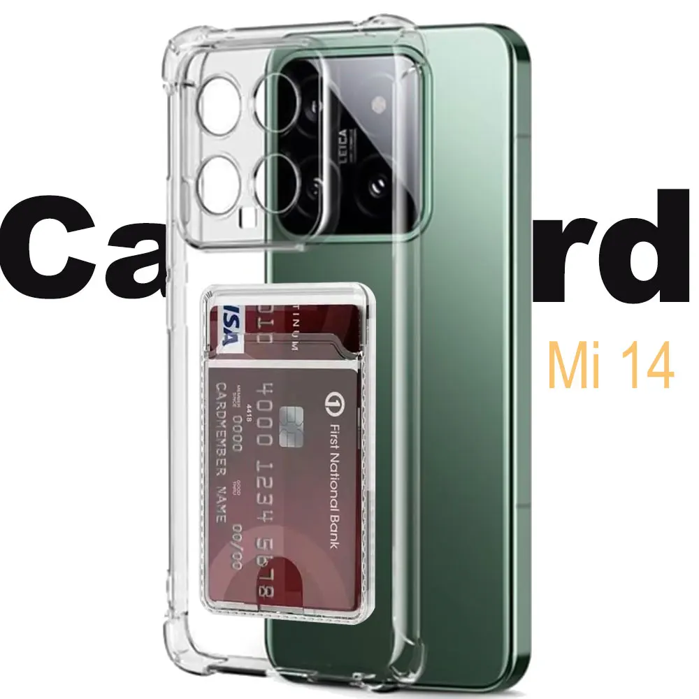Чехол-бумажник с держателем для карт Xiaomi 14 Pro 13T 12T 12 Lite противоударный мягкий