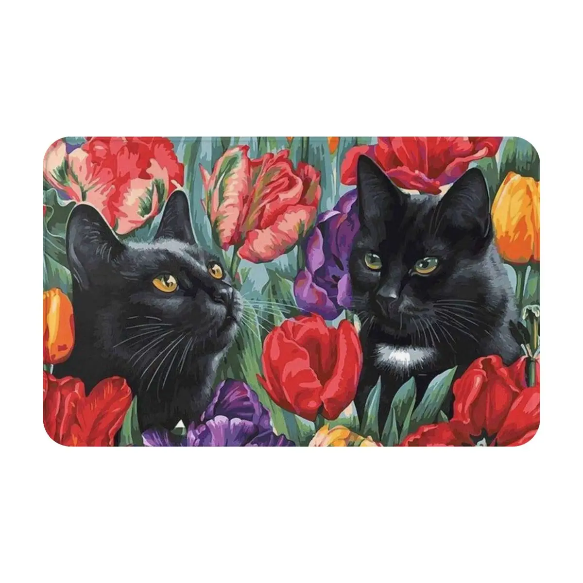 

Animal Cat Sleek Design With Trimmed Borders On The Door Mat Skin-Friendly Material For A Gentle Touch On Bare Feet Microfibers