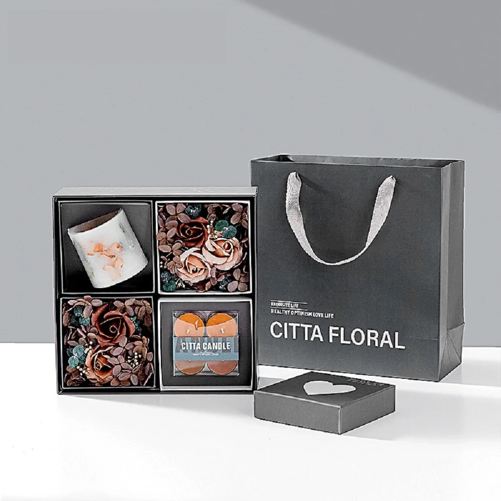 

High Quality Immortal Soap Flower 520 Valentine'S Day Creative Aromatherapy Candle Box Gift