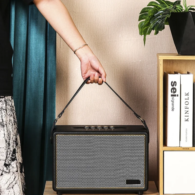 

100W wireless audio speaker GHD-240 subwoofer DJ bass with 2 microphones