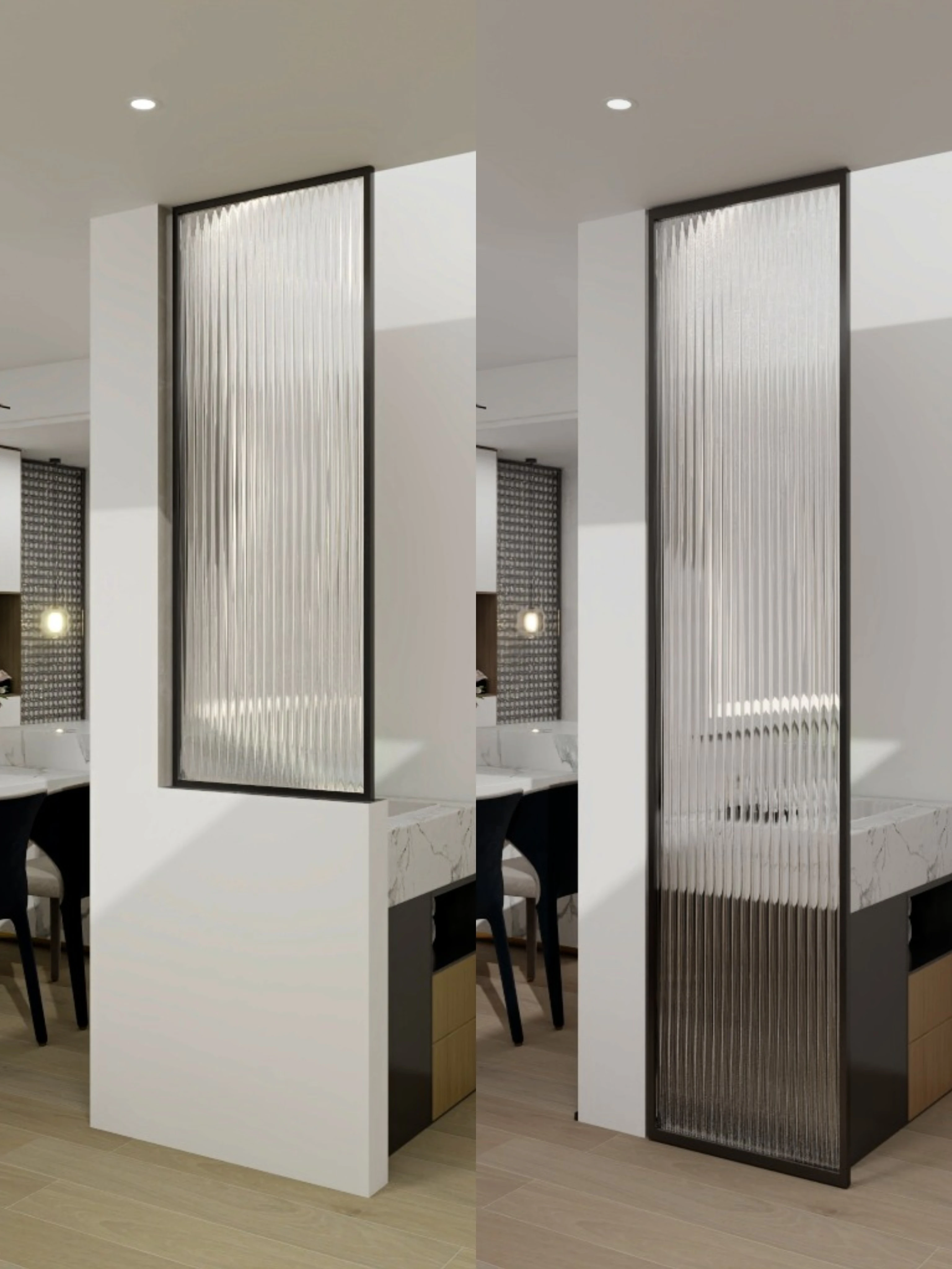 

Changhong glass screen customized modern simple iron stainless steel partition washbasin living room porch decoration