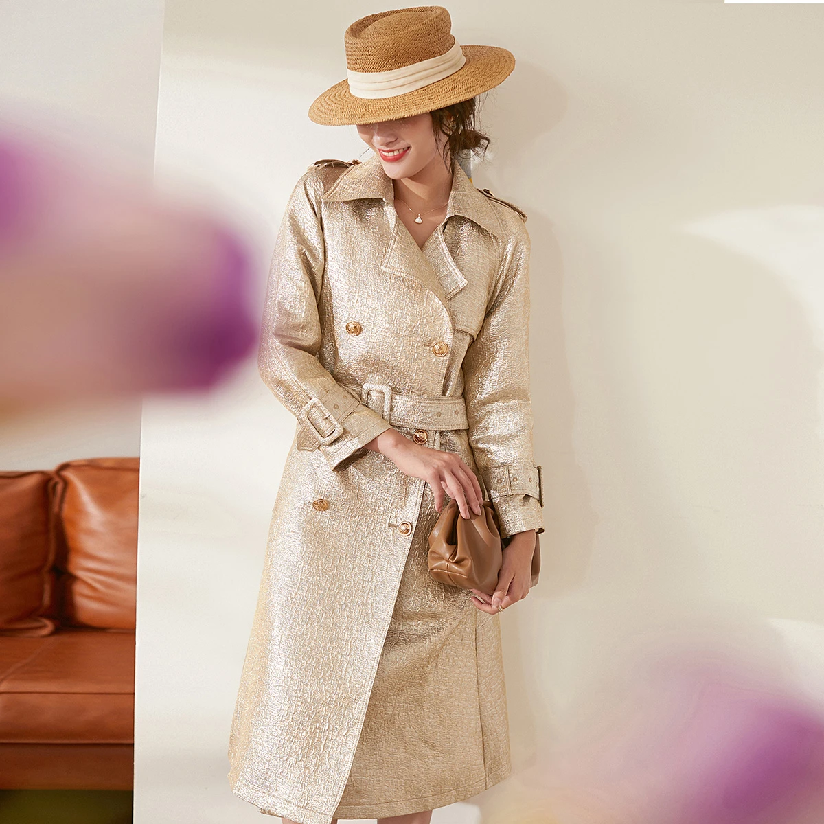 

Spring Fall Women Double Breasted Casual Elegant Slim Trench Coat , Woman Autumn Autumn Fashion Coats