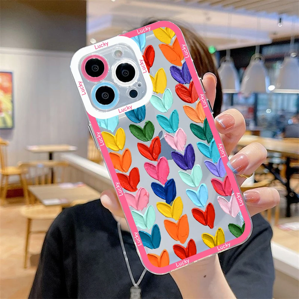 

Ins Color English Love Transparent Phone Case for Xiaomi Mi 13 12 11 10 Lite 11i 12S Poco M3 M4 F3 MIX 3 4 Pro Ultra 5G 4G Cover