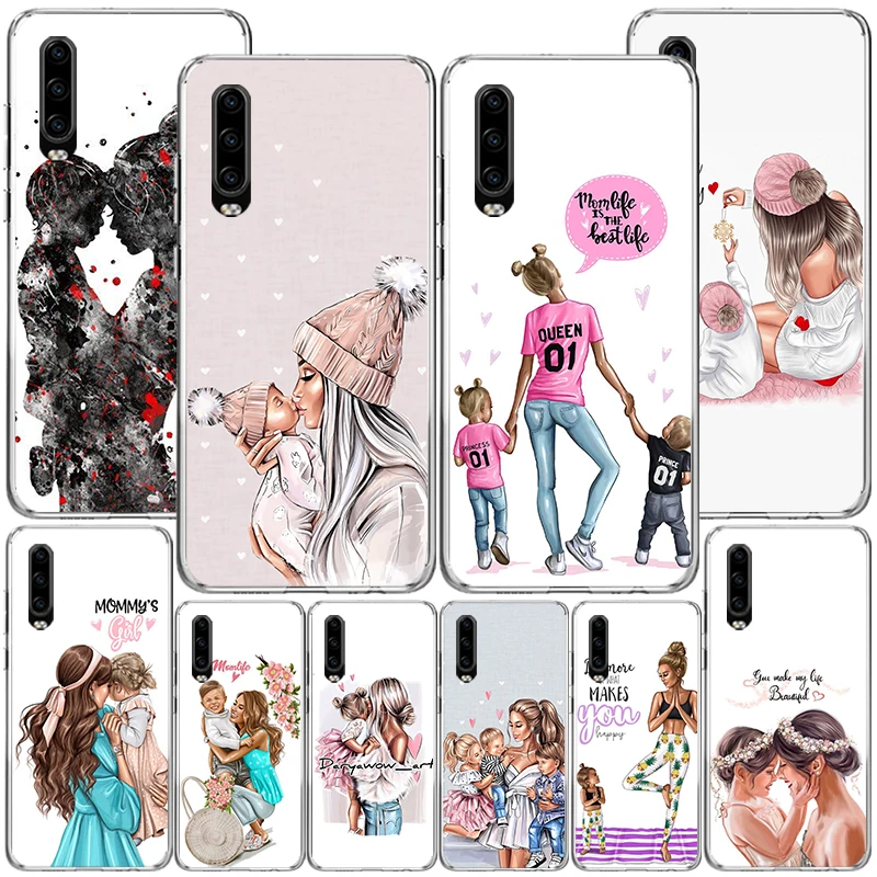 Чехол для телефона Mom Baby Girls Huawei P40 P30 P20 P10 Lite Mate 20 10 Pro P Smart Z Y5 Y6 Y7 Y9