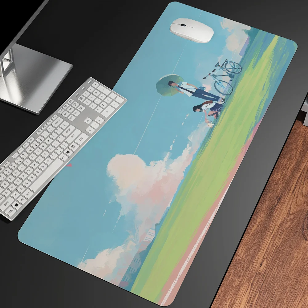 

Simple Artistic Conception Illustration Mousepad Large Gaming Mouse Pad LockEdge Thickened Computer Keyboard Table Desk Mat
