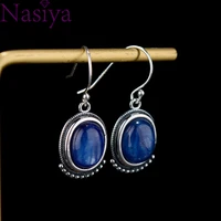 nasiya elegant classic natural kyanite earrings for women silver jewelry party engagement birthday gift wholesale