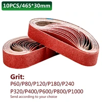 10pcsset sanding belts 60 1000 grits wood soft metal polishing sandpaper abrasive bands for belt sander abrasive tool 46530mm