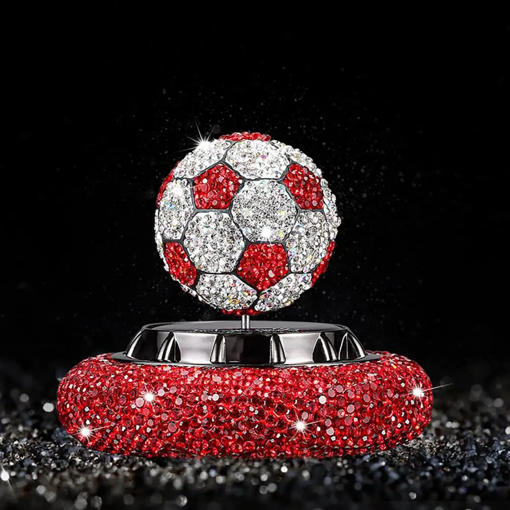 

Pretty Solar Automatic Rotating Football Decoration Aroma Diffuser Football Design Easy Installation Car Air Freshener