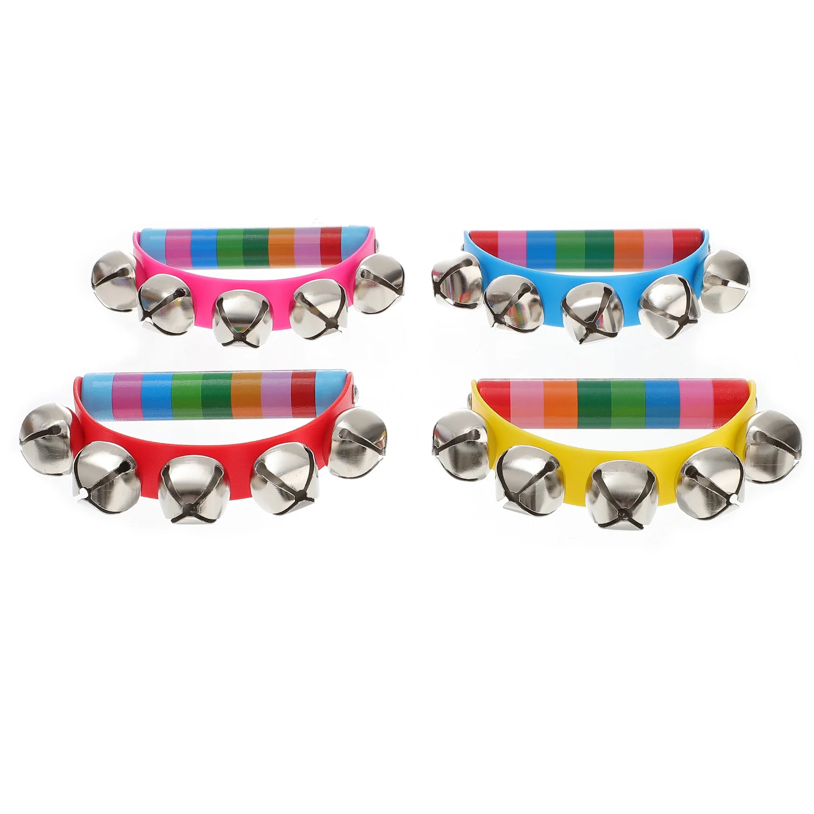 

4Pcs Children Handbell Toys Festival Party Hand Bell Props Baby Tambourine