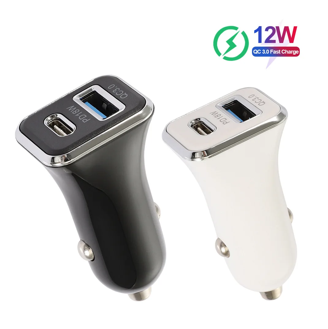

12W USB+PD Car Charger 2.4A PD12W Cell Phone Type-c Compatible PD+USB
